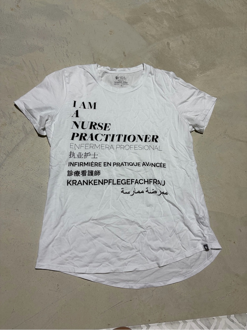 Figs I Am A Nurse Practitioner Graphic Tee White medium